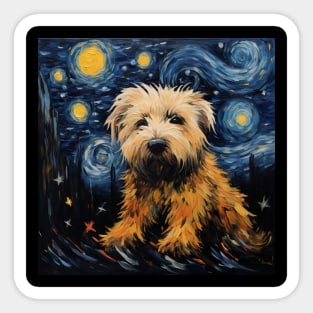 Puli puppy Painted in The Starry Night style Sticker